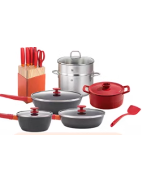 German Zwilling pot set full set of household kitchenware iron pot stainless steel pot non-stick wok cast iron pot kitchen knife