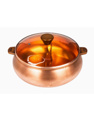 Zhensanhuan copper hot pot thickened old-fashioned hot pot copper hot pot soup pot induction cooker hot pot mandarin duck pot